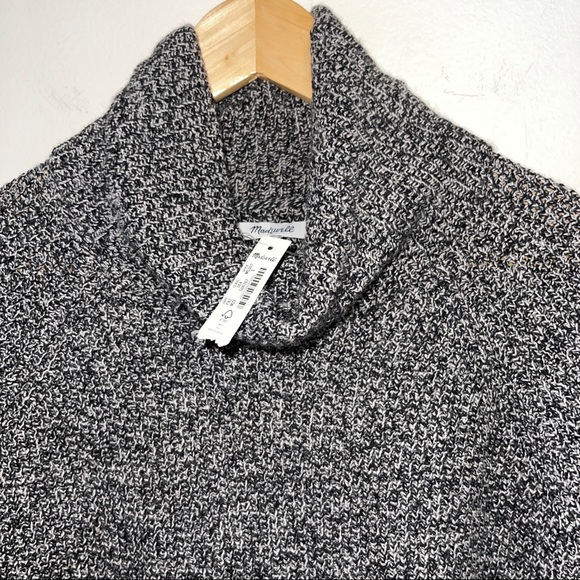 Madewell Eastbrook Turtleneck Cross Back Sweater Black White NWT - Picture 3 of 4